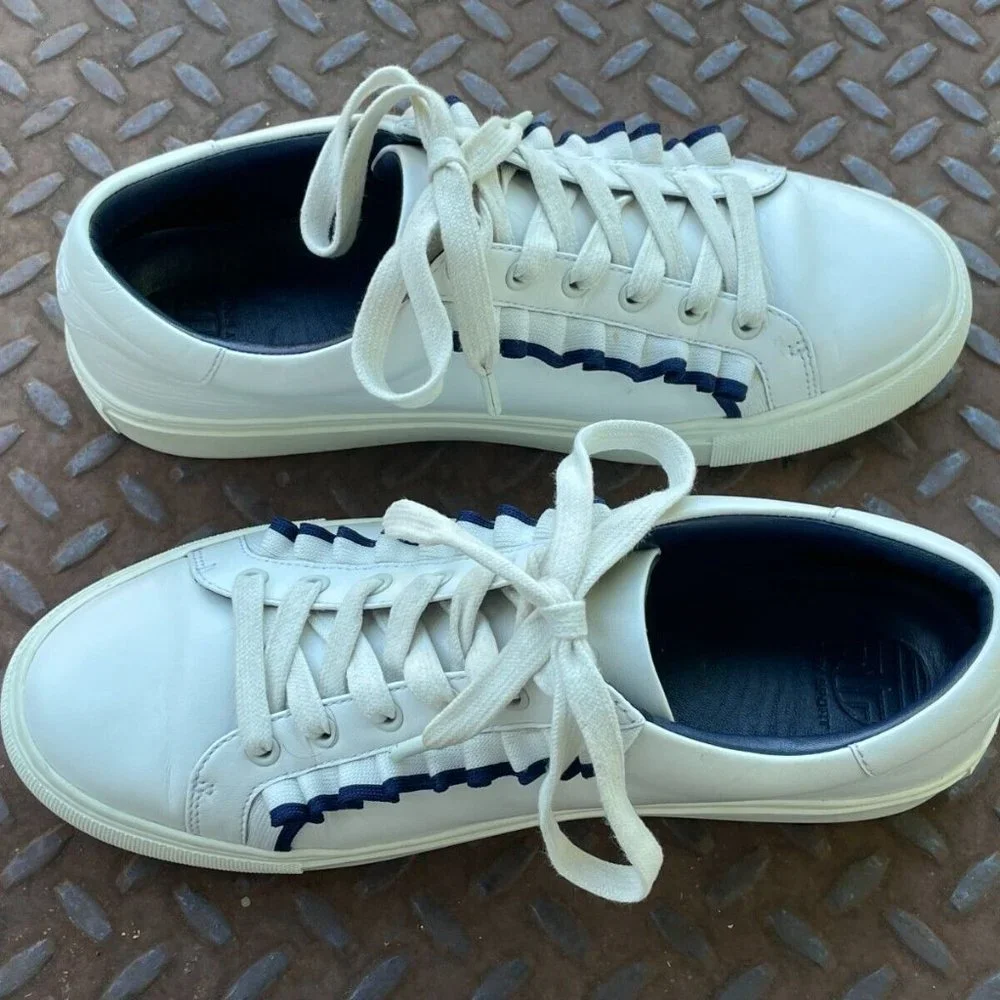 Tory Burch Women Sneaker White Leather Upper Lace Up Sport Shoes Size 9M - Picture 9 of 12